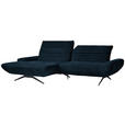 ECKSOFA  in Teddystoff Dunkelblau  170-195/280 cm  - Schwarz/Dunkelblau, Design, Textil/Metall (170-195/280cm) - Dieter Knoll
