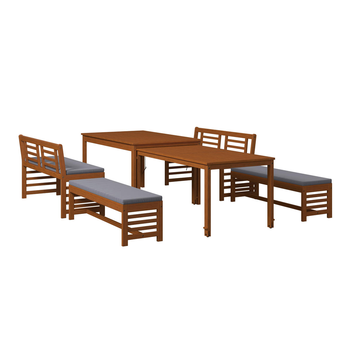 GARTENSET 6-teilig  - Grau/Akaziefarben, Natur, Holz (150/300/90/79cm) - Ambia Garden