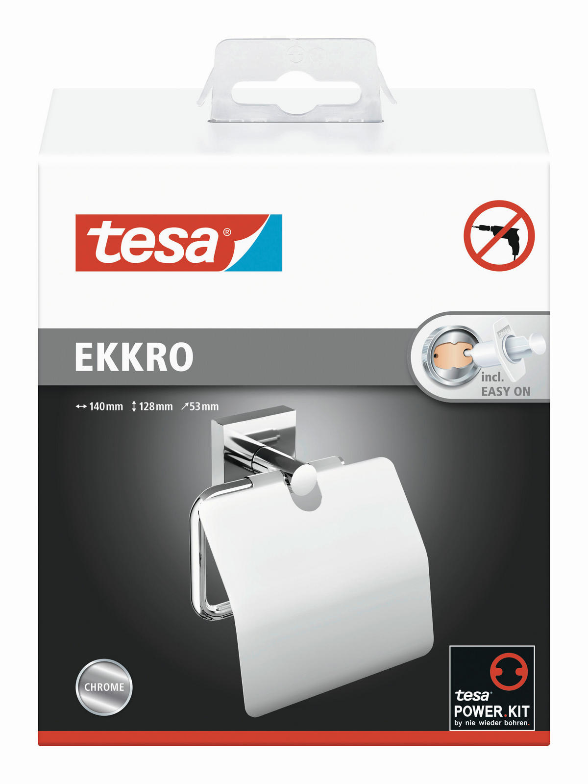 TOILETTENPAPIERHALTER - Chromfarben, Basics, Metall (14/12,8/5,25cm) - Tesa