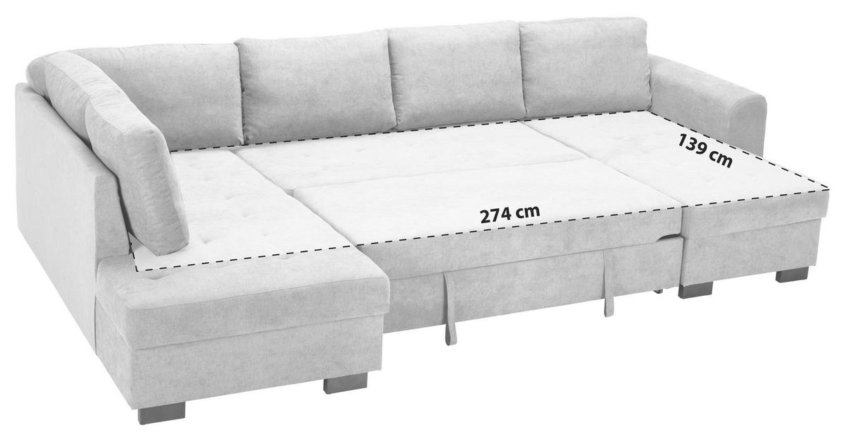 WOHNLANDSCHAFT Anthrazit Mikrofaser  - Anthrazit/Schwarz, MODERN, Kunststoff/Textil (178/305/155cm) - P & B