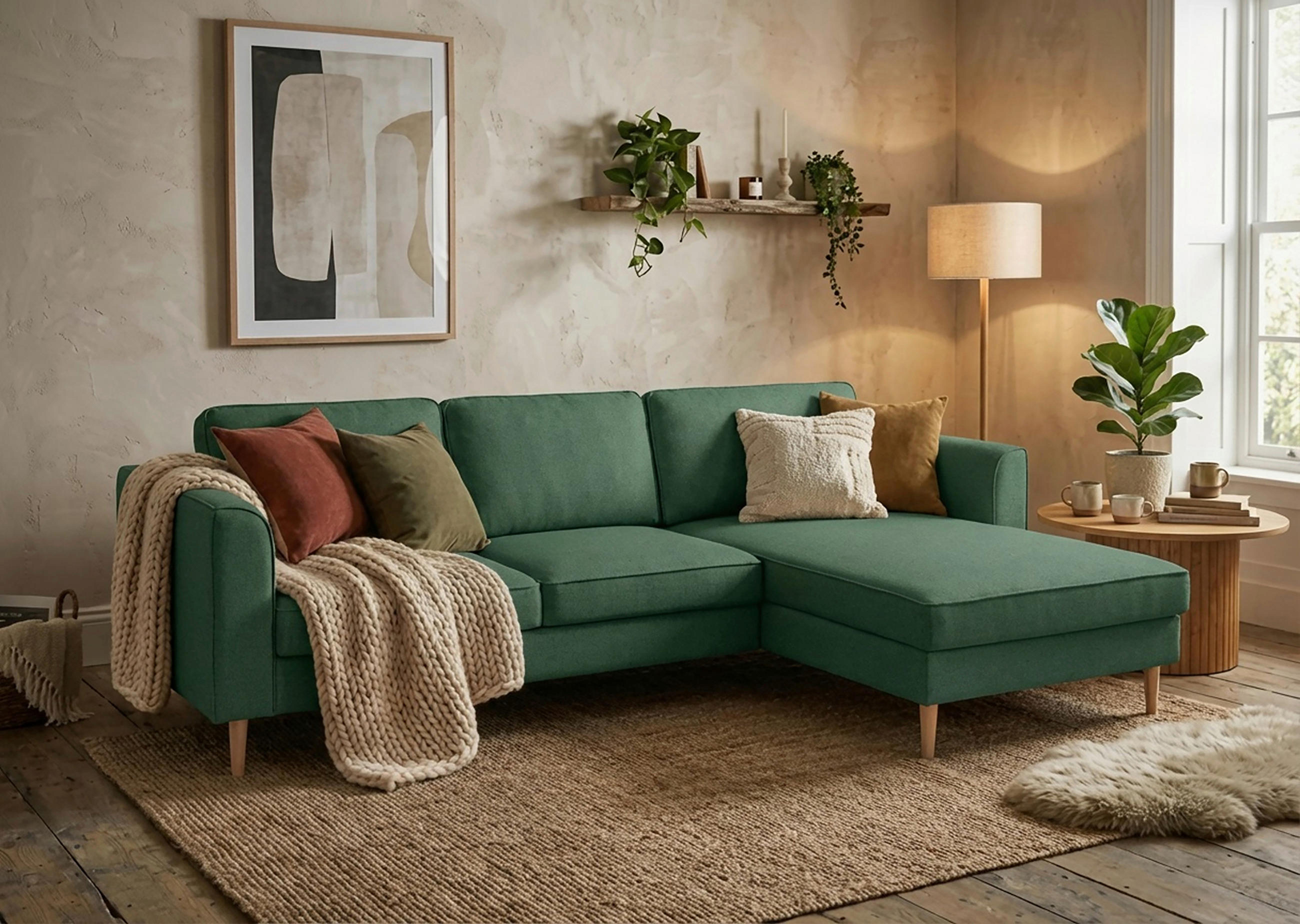 Trendmanufaktur Eckschlafsofa Dunkelgrün 232x161 cm
