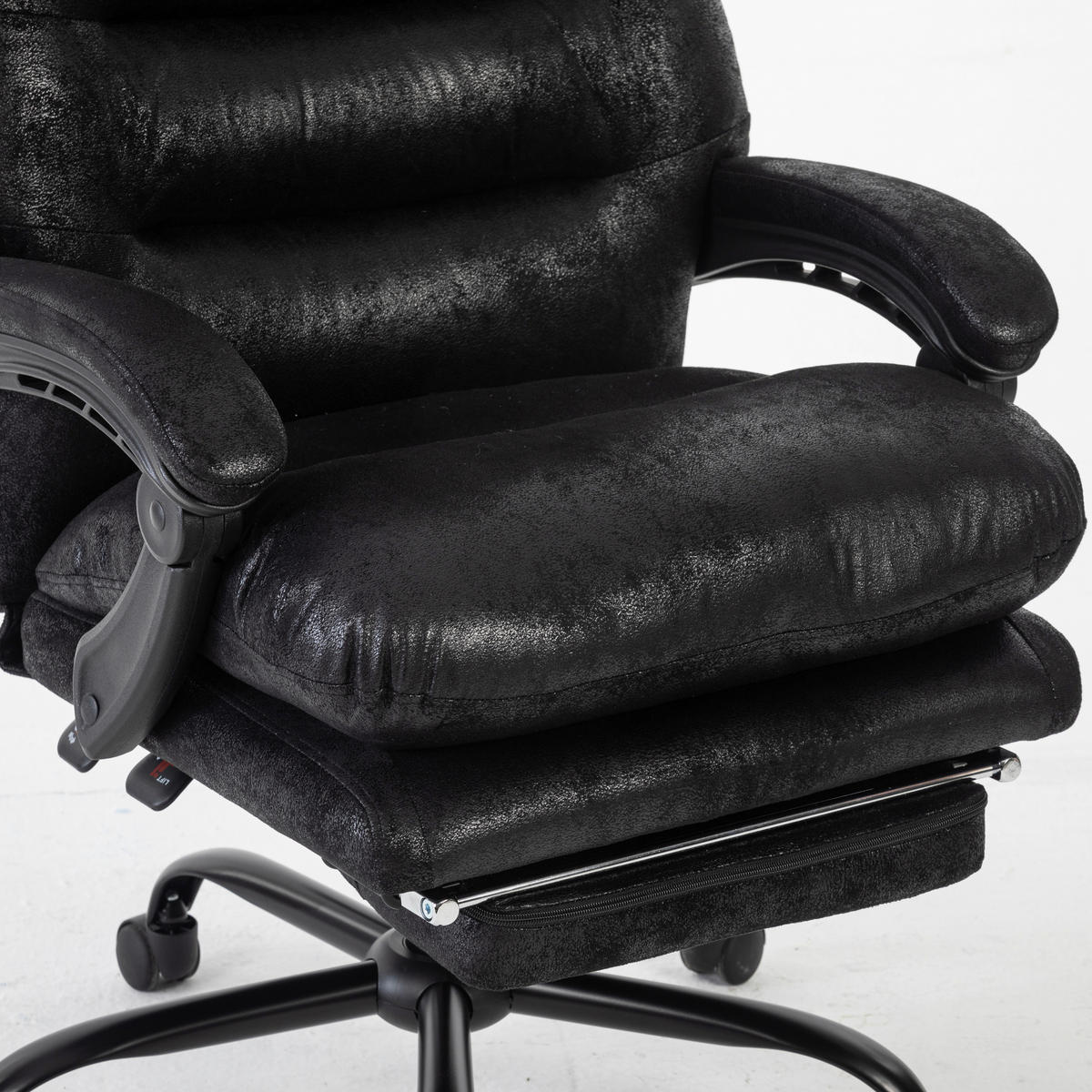 CHEFSESSEL  in Mikrofaser Schwarz  - Schwarz, MODERN, Kunststoff/Textil (64/114/122/72cm) - MID.YOU