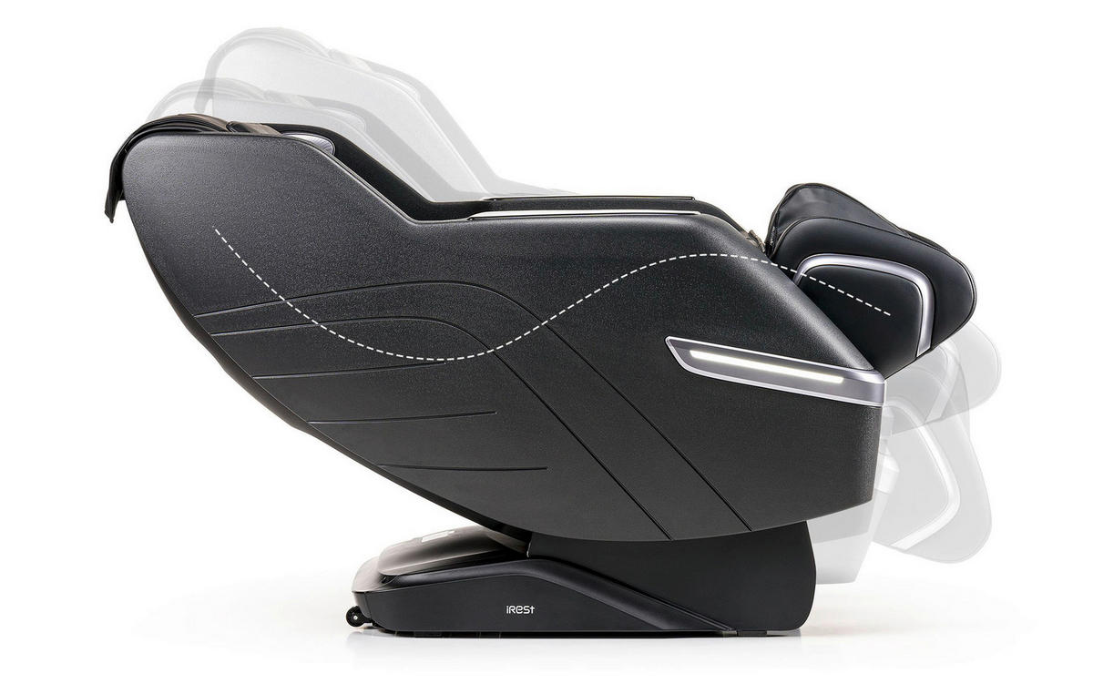 MASSAGESESSEL  mit Lederlook Schwarz integrierte Lautsprecher, Relaxfunktion, Liegefunktion, Netzbetrieb, Massagefunktion, Herz-Waage-Funktion, abwischbar, Bluetooth-Lautsprecher, Rückenlehne in S-Form  - Schwarz, KONVENTIONELL, Kunststoff/Textil (76/115/155-168cm) - Welnova