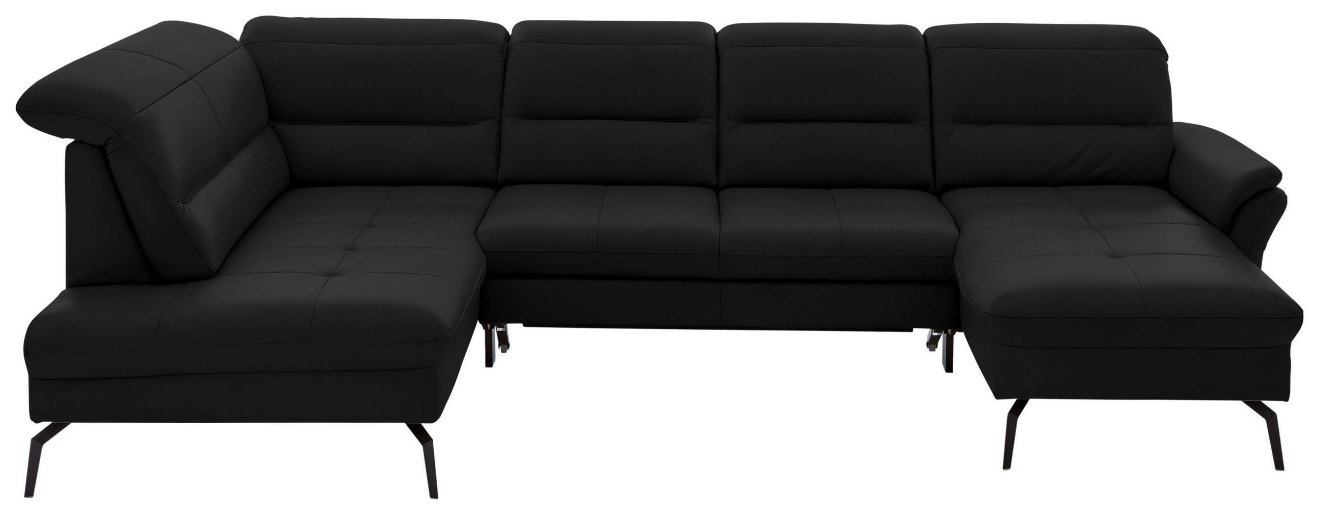 WOHNLANDSCHAFT in Echtleder Dunkelbraun  - Dunkelbraun/Schwarz, Design, Leder/Metall (206/336/181cm) - Beldomo Speed