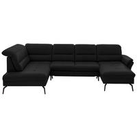 WOHNLANDSCHAFT in Echtleder Dunkelbraun  - Dunkelbraun/Schwarz, Design, Leder/Metall (206/336/181cm) - Beldomo Speed