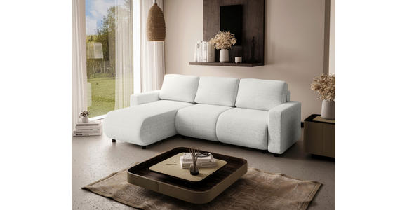 ECKSOFA Creme Webstoff  - Creme/Schwarz, MODERN, Kunststoff/Textil (150/240cm) - Xora