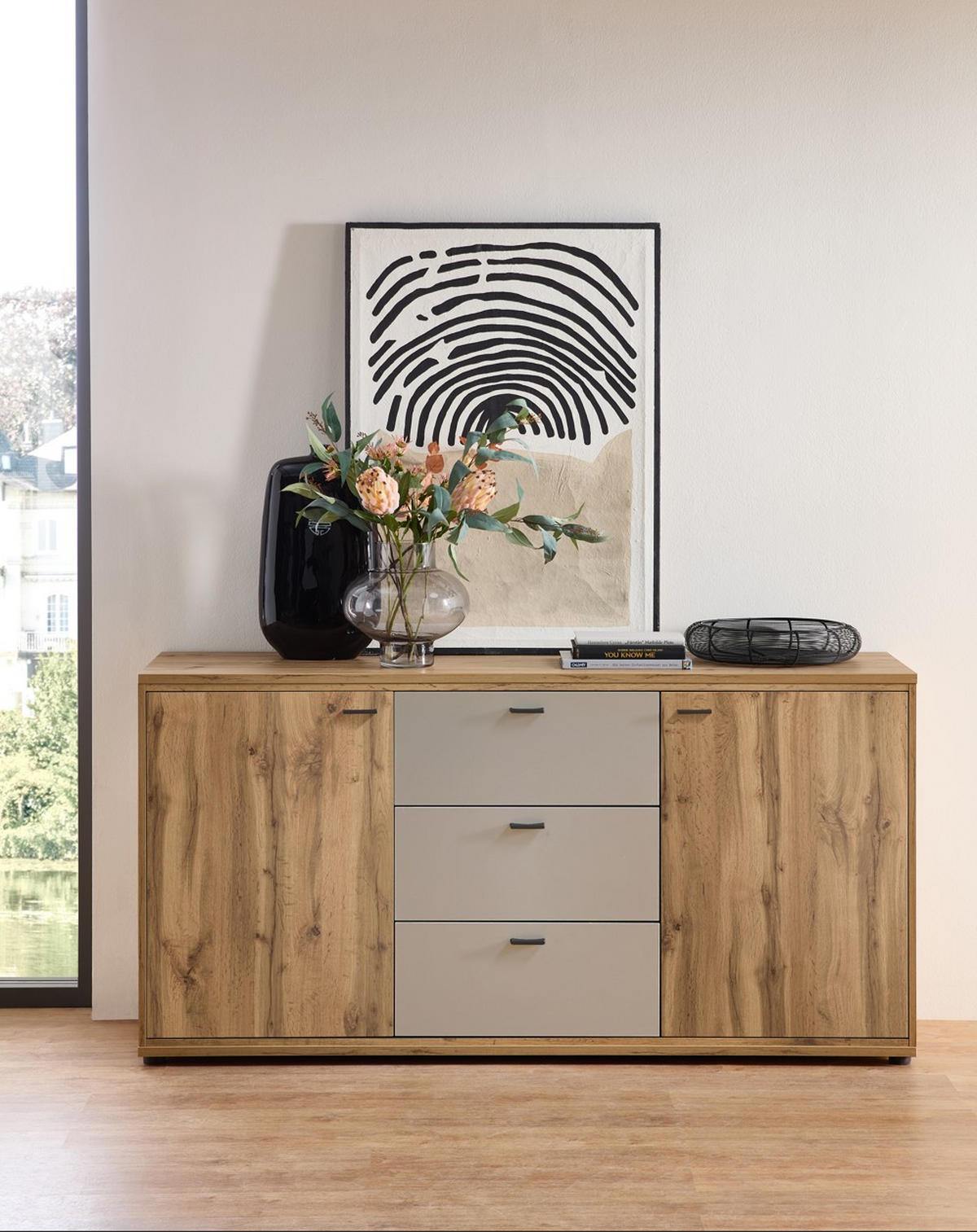 SIDEBOARD 170/86/49 cm  in Eichefarben, Kaschmir  - Kaschmir/Eichefarben, Design, Holzwerkstoff/Metall (170/86/49cm) - Livetastic
