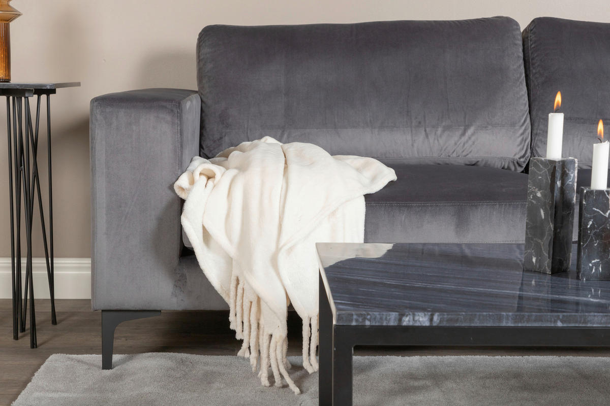 2-SITZER-SOFA Schwarz, Dunkelgrau  - Dunkelgrau/Schwarz, Design, Kunststoff/Textil (215/84/88cm) - Livetastic