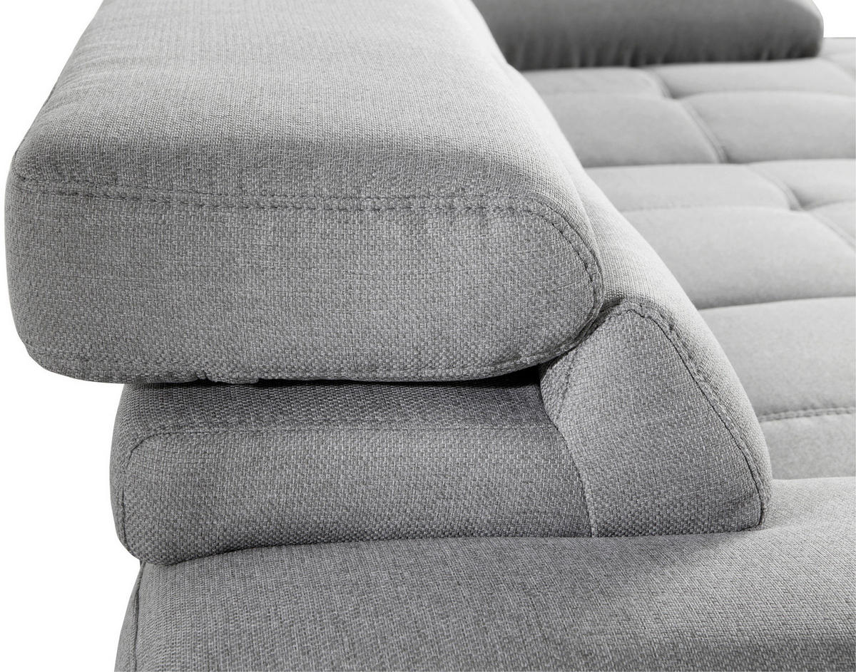 WOHNLANDSCHAFT in Flachgewebe Grau, Schwarz  - Schwarz/Grau, Konventionell, Kunststoff/Textil (267/170cm) - Livetastic