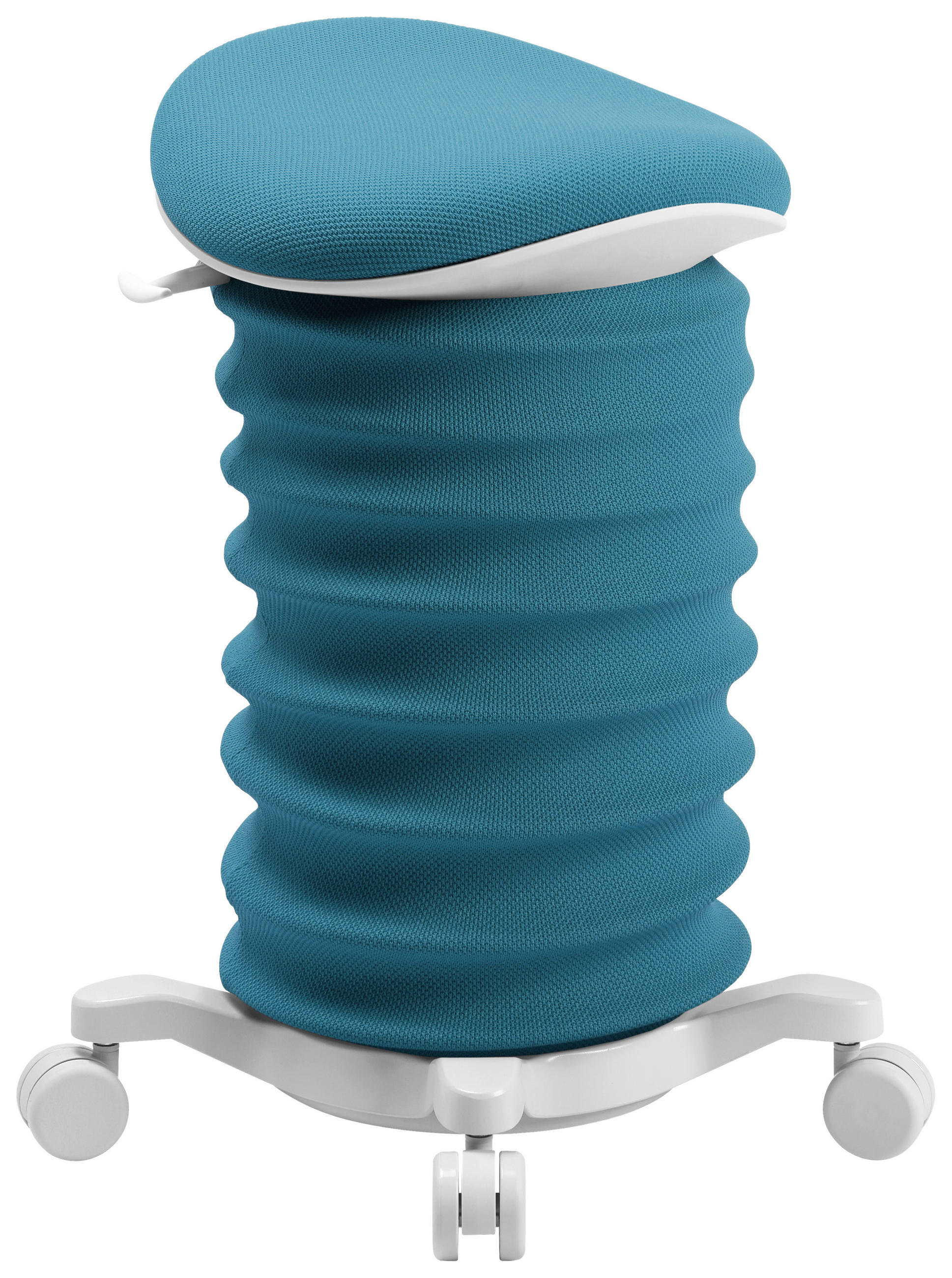 BÜROHOCKER Türkis, Weiß  - Türkis/Weiß, Design, Kunststoff/Textil (37,5/58-70/36cm) - Topstar