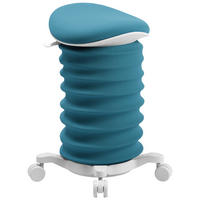 BÜROHOCKER Türkis, Weiß  - Türkis/Weiß, Design, Kunststoff/Textil (37,5/58-70/36cm) - Topstar