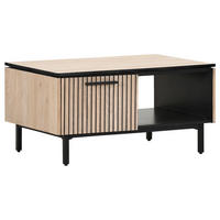 COUCHTISCH 45/65/45 cm rechteckig Schwarz, Eichefarben  - Eichefarben/Schwarz, Trend, Holzwerkstoff/Metall (45/65/45cm) - Carryhome