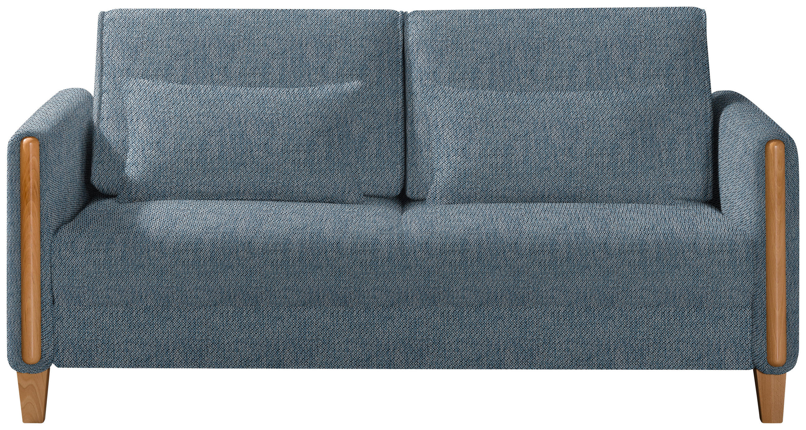 SCHLAFSOFA Webstoff Blau, Buchefarben  - Blau/Buchefarben, Design, Holz/Textil (174/88/104cm) - Niels Andersson