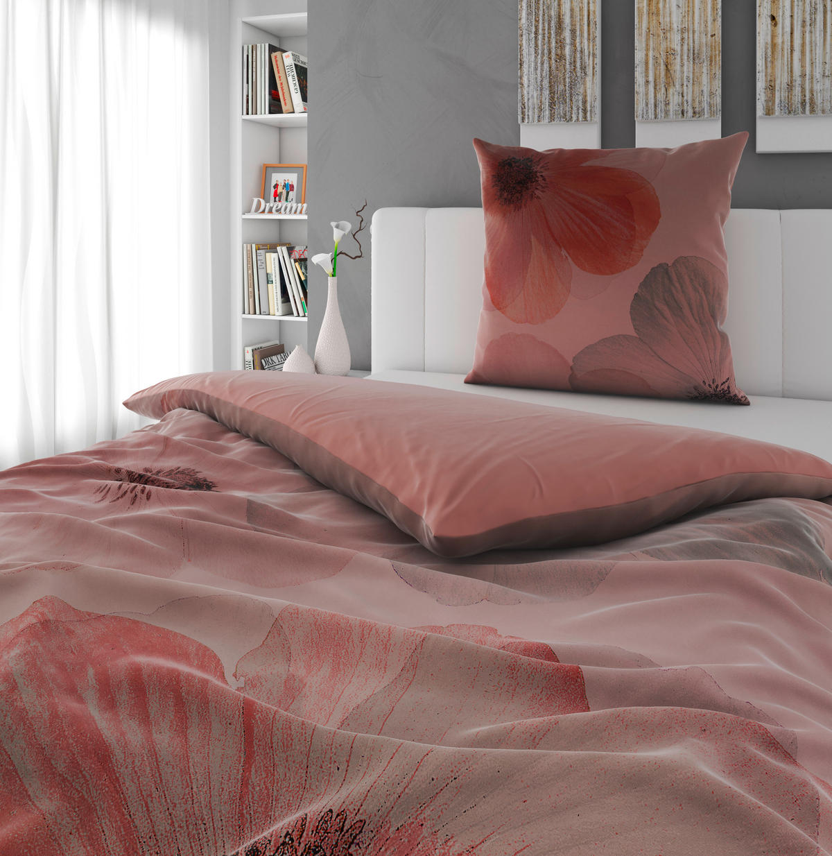 WENDEBETTWÄSCHE Satin 135/200 cm  - Rosa, Textil (135/200cm) - Novel