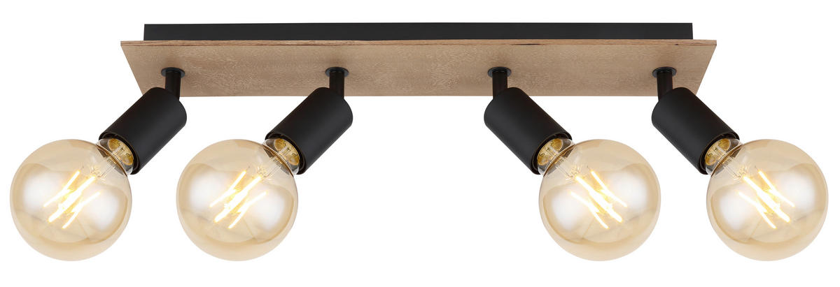 STRAHLER - Schwarz/Braun, Natur, Holz/Metall (49/9/11cm) - Globo