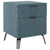 NACHTSCHRANK 44/55/44 cm  - Petrol/Schwarz, Design, Textil/Metall (44/55/44cm) - Esposa