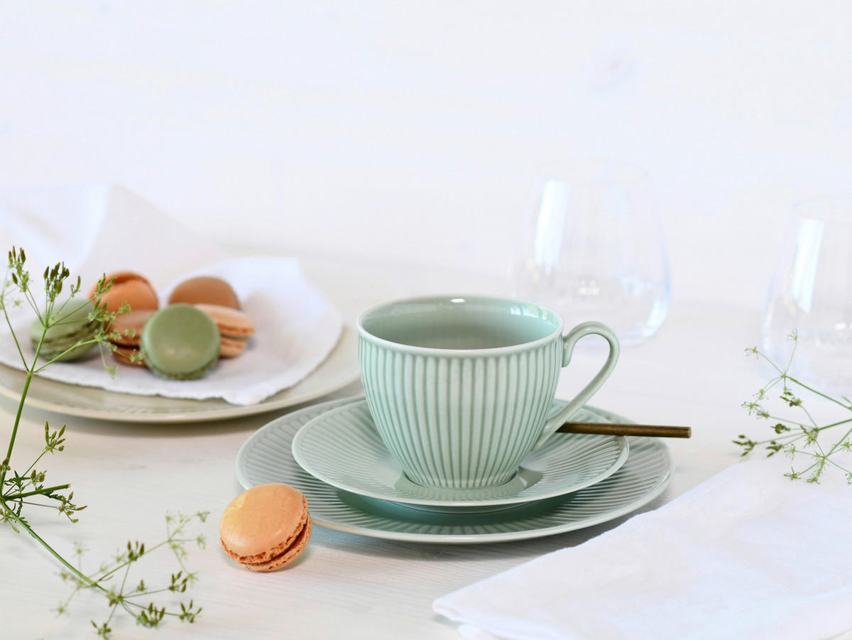 KAFFEESERVICE Creme, Pastellgrün, Pastellblau Valenica Pastell 18-teilig  - Pastellblau/Pastellgrün, Basics, Keramik - Creatable
