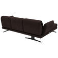 ECKSOFA Braun Flachgewebe  - Schwarz/Braun, Design, Textil/Metall (176-217/279-327cm) - Dieter Knoll