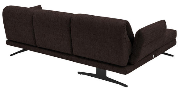 ECKSOFA Braun Flachgewebe  - Schwarz/Braun, Design, Textil/Metall (176-217/279-327cm) - Dieter Knoll