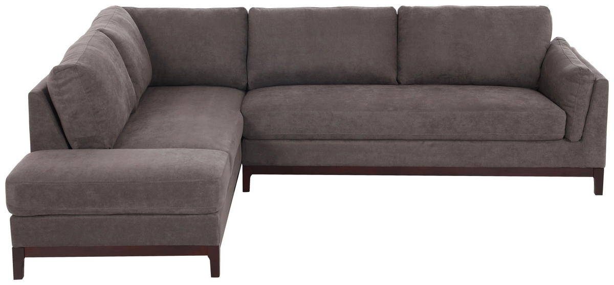 ECKSOFA Grau Webstoff  - Braun/Grau, Basics, Holz/Textil (210/278cm) - MID.YOU