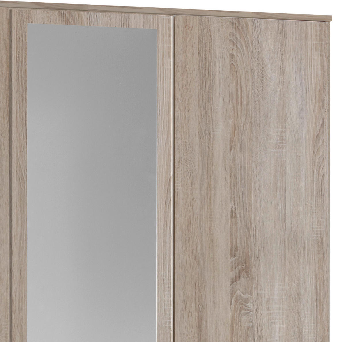 DREHTÜRENSCHRANK 135/199/58 cm 3-türig Eichefarben  - Eichefarben/Alufarben, KONVENTIONELL, Glas/Holzwerkstoff (135/199/58cm) - MID.YOU