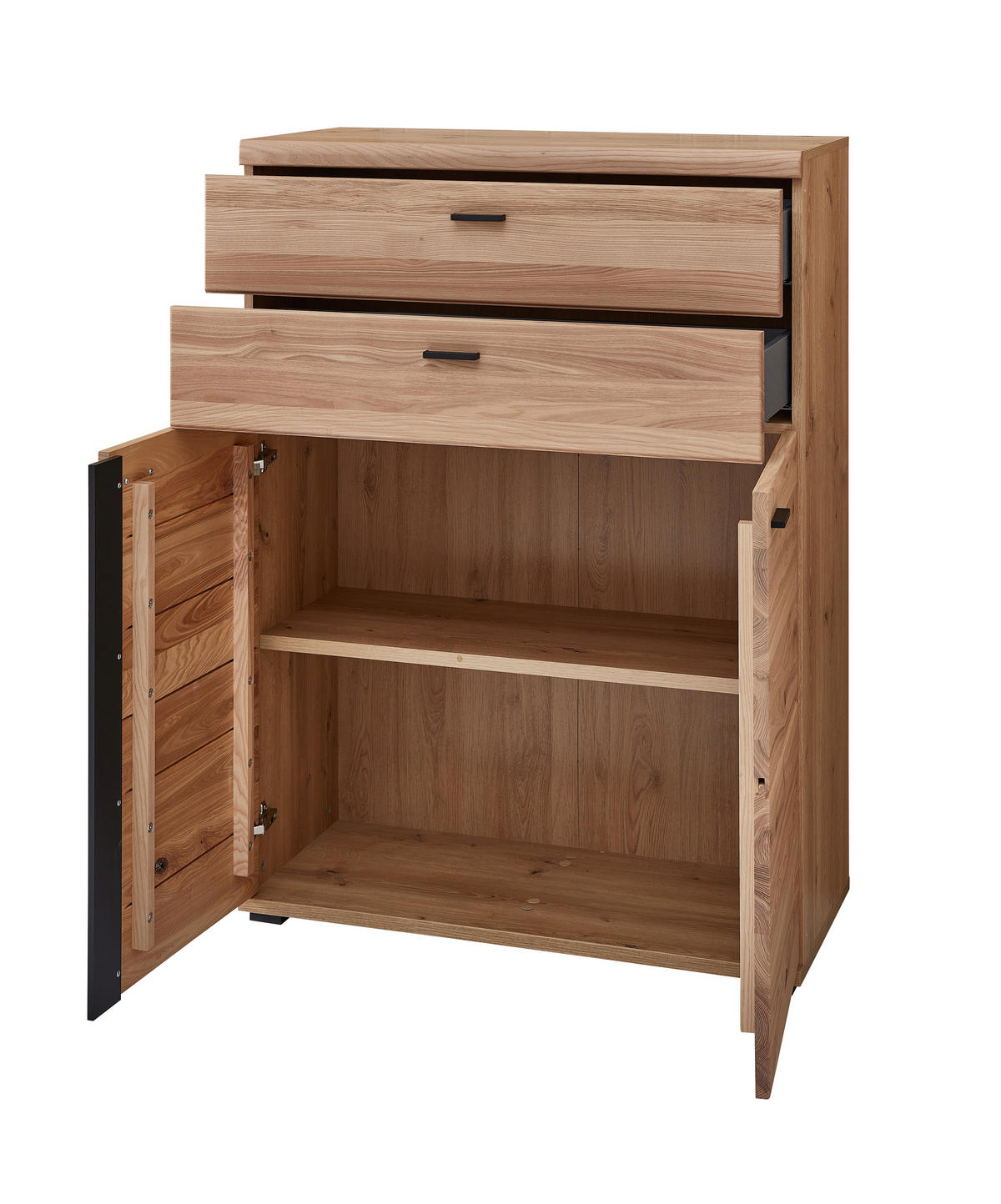 AKTENSCHRANK 90/124/38 cm  - Eschefarben/Schwarz, Modern, Holzwerkstoff (90/124/38cm) - MID.YOU