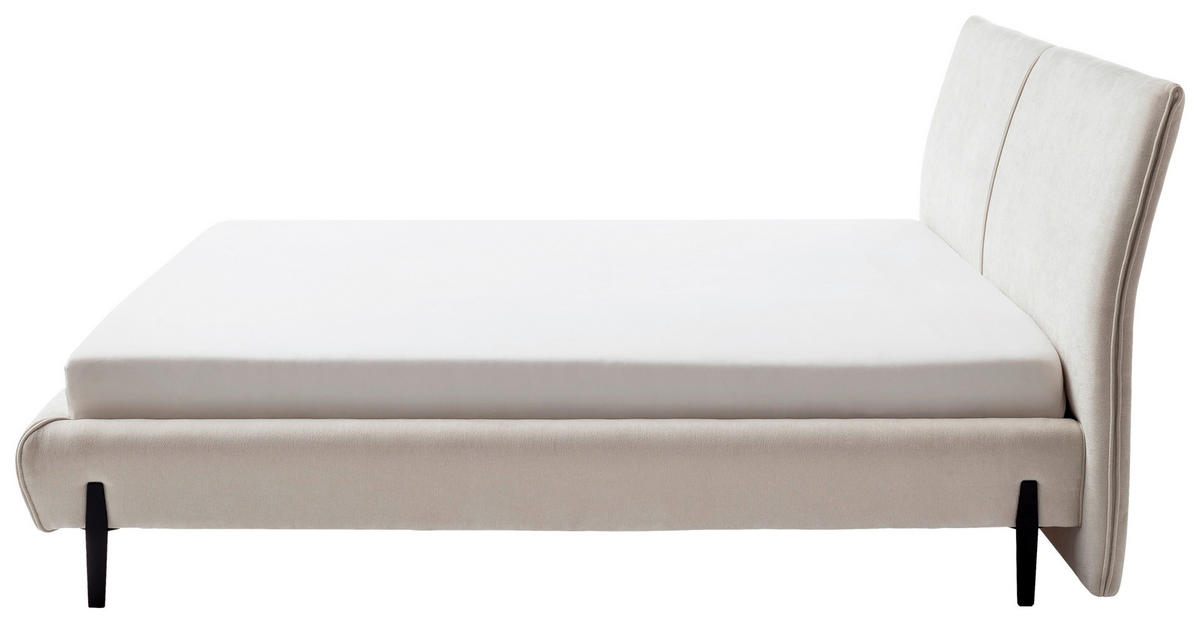 POLSTERBETT Creme 180/200 cm  - Creme/Schwarz, MODERN, Holzwerkstoff/Textil (180/200cm) - MID.YOU