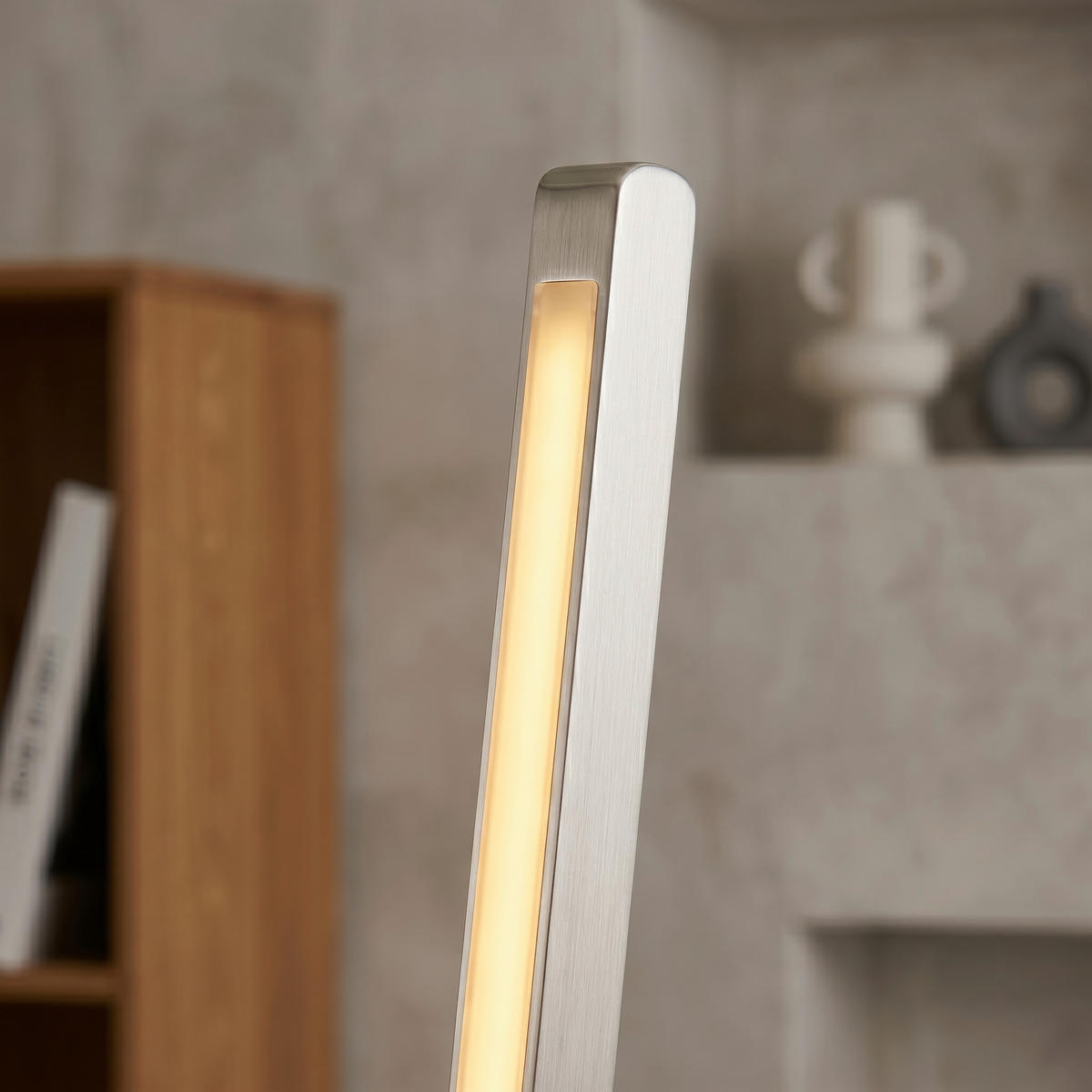 LED-STEHLEUCHTE Mia 58/16/16 cm  - Schwarz/Nickelfarben, Basics, Metall (58/16/16cm) - Ambiente