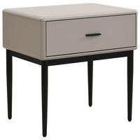 NOPTIERĂ in gri deschis  - gri deschis/negru, Modern, metal/material pe bază de lemn (54/55/40cm) - Livetastic