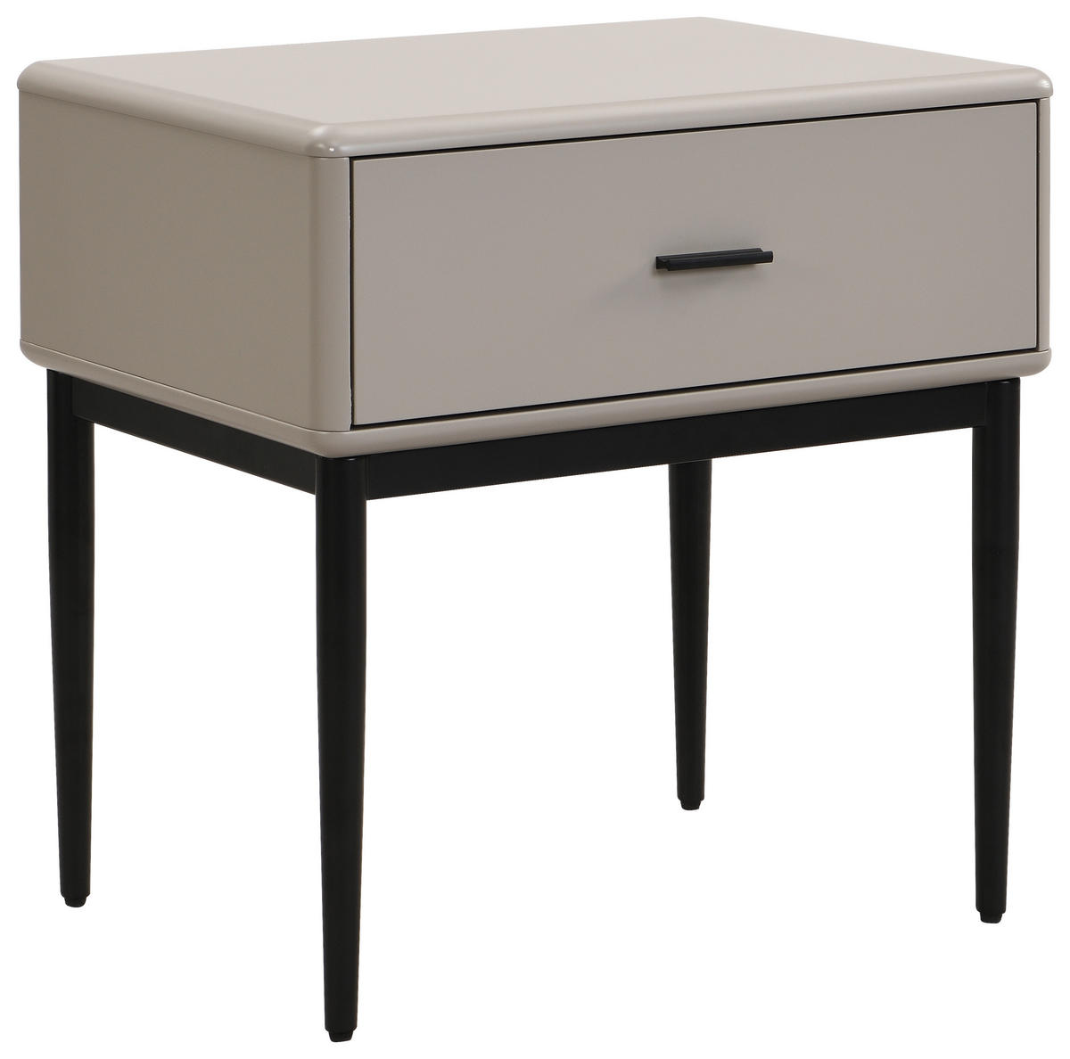 NOPTIERĂ in gri deschis  - gri deschis/negru, Modern, metal/material pe bază de lemn (54/55/40cm) - Livetastic