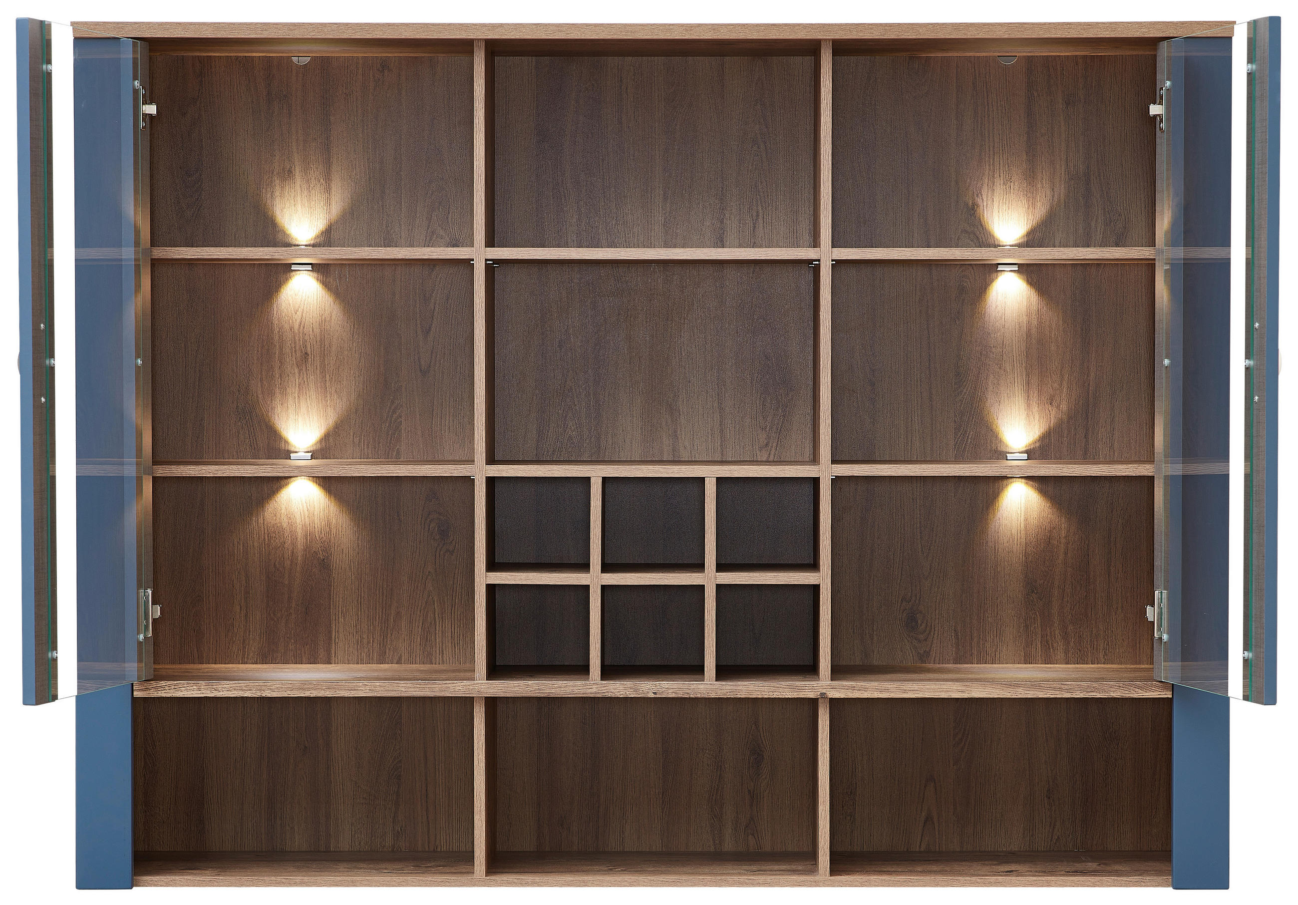 BUFFETAUFSATZ 163/122/38 cm  in  - Blau/Eichefarben, Lifestyle, Holzwerkstoff/Metall (163/122/38cm) - MID.YOU