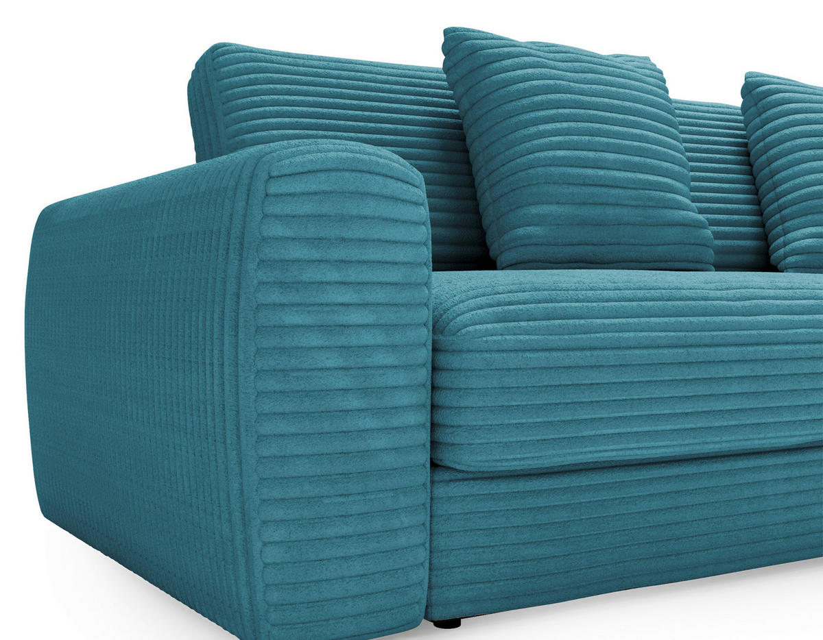 ECKSOFA Petrol Cord  - Petrol/Schwarz, MODERN, Kunststoff/Textil (302/182cm) - Carryhome