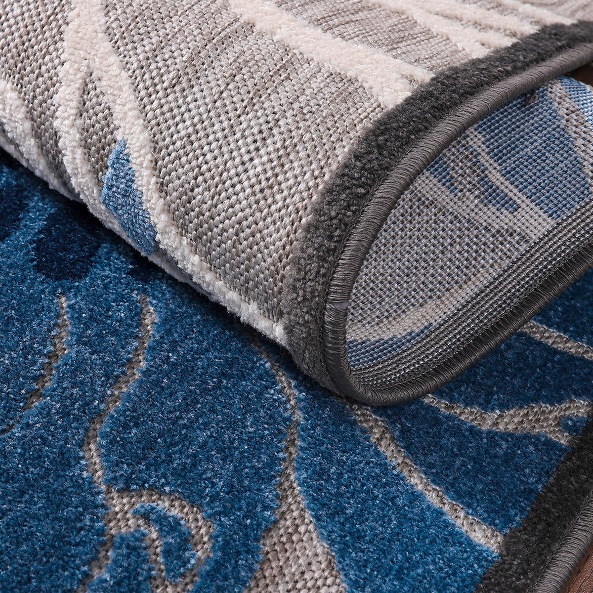 OUTDOORTEPPICH 240/330 cm Floral Grau, Blau  - Blau/Grau, LIFESTYLE, Kunststoff/Textil (240/330cm)