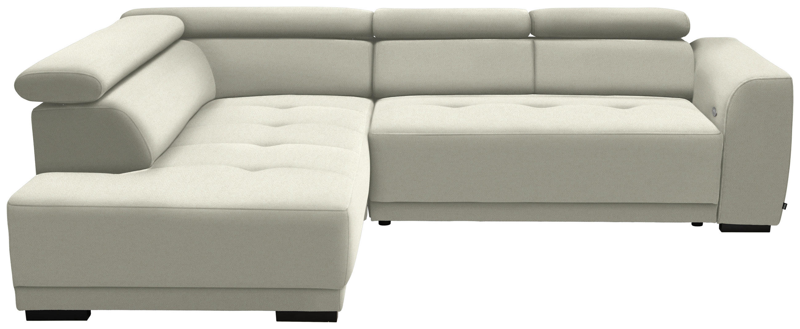 ECKSOFA in Struktur Creme  - Creme/Schwarz, Design, Kunststoff/Textil (205/284cm) - MID.YOU