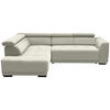 ECKSOFA in Struktur Creme  - Creme/Schwarz, Design, Kunststoff/Textil (205/284cm) - MID.YOU