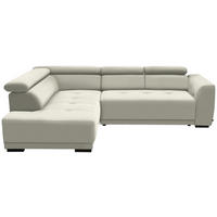 ECKSOFA in Struktur Creme  - Creme/Schwarz, Design, Kunststoff/Textil (205/284cm) - MID.YOU