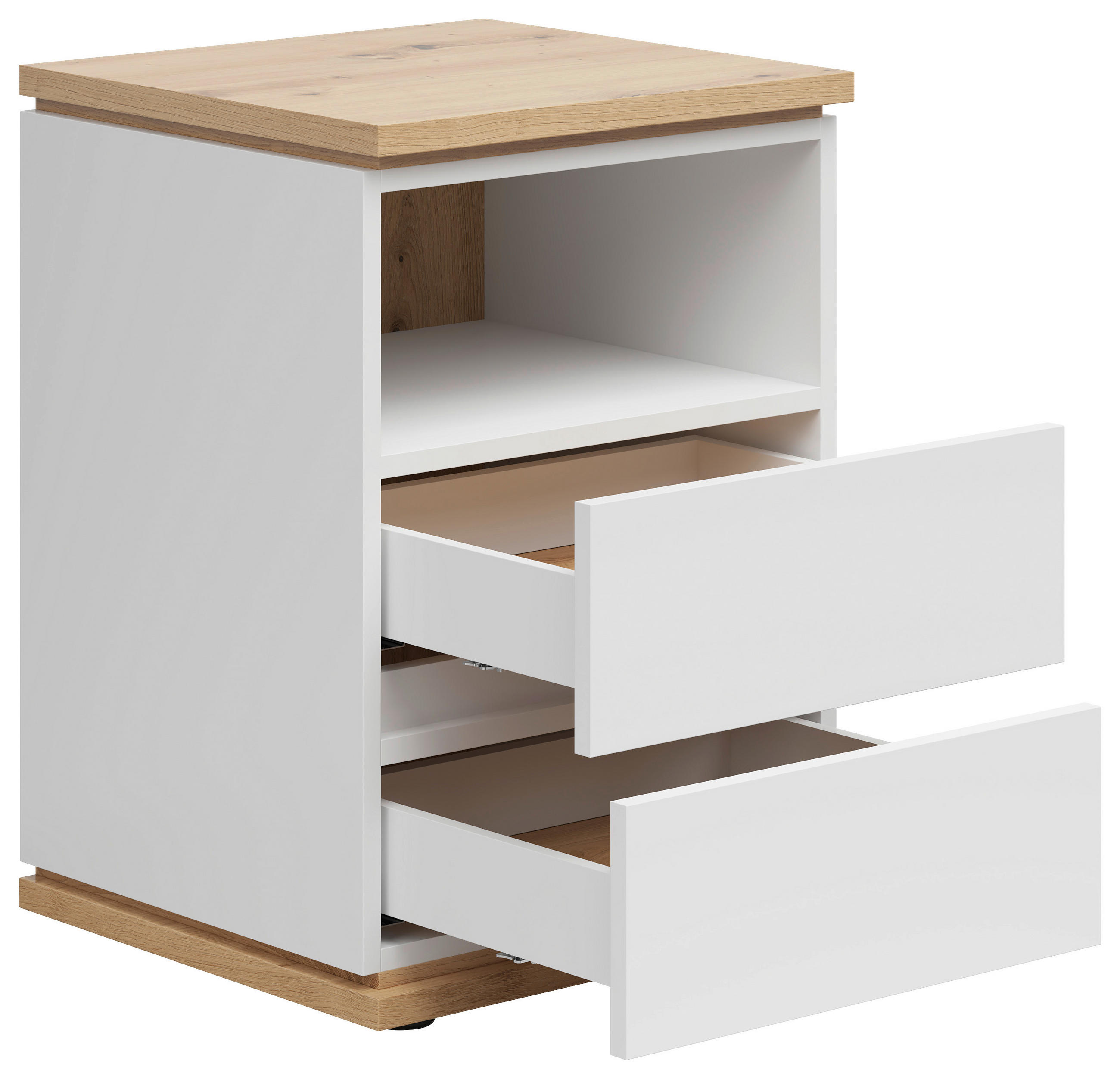 NACHTSCHRANK 45/63/42 cm  - Schwarz/Weiß, MODERN, Holzwerkstoff (45/63/42cm) - Xora
