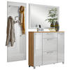 GARDEROBE 3-teilig  in 190/195/31 cm  - Eichefarben/Weiß, Design, Glas/Holz (190/195/31cm)