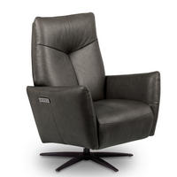 RELAXSESSEL Leder Anthrazit  - Anthrazit/Schwarz, Design, Leder/Metall (76/107/88cm) - Livetastic