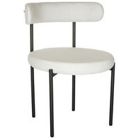 STOL bouclé  - vit/svart, Basics, metall/textil (55/78/56cm) - MID.YOU