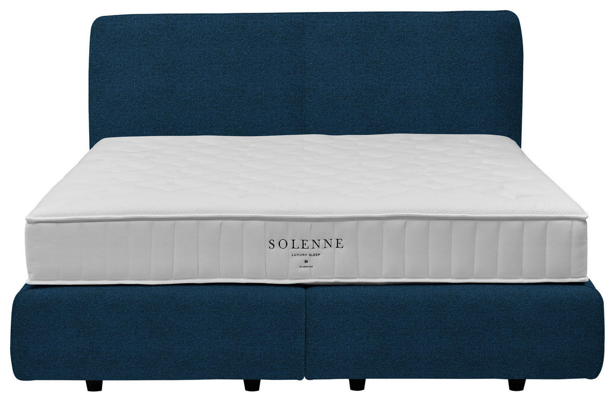 BOXSPRINGBETT 200/200 cm  in Blau  - Blau/Schwarz, Design, Kunststoff/Textil (200/200cm) - Johann Jakob