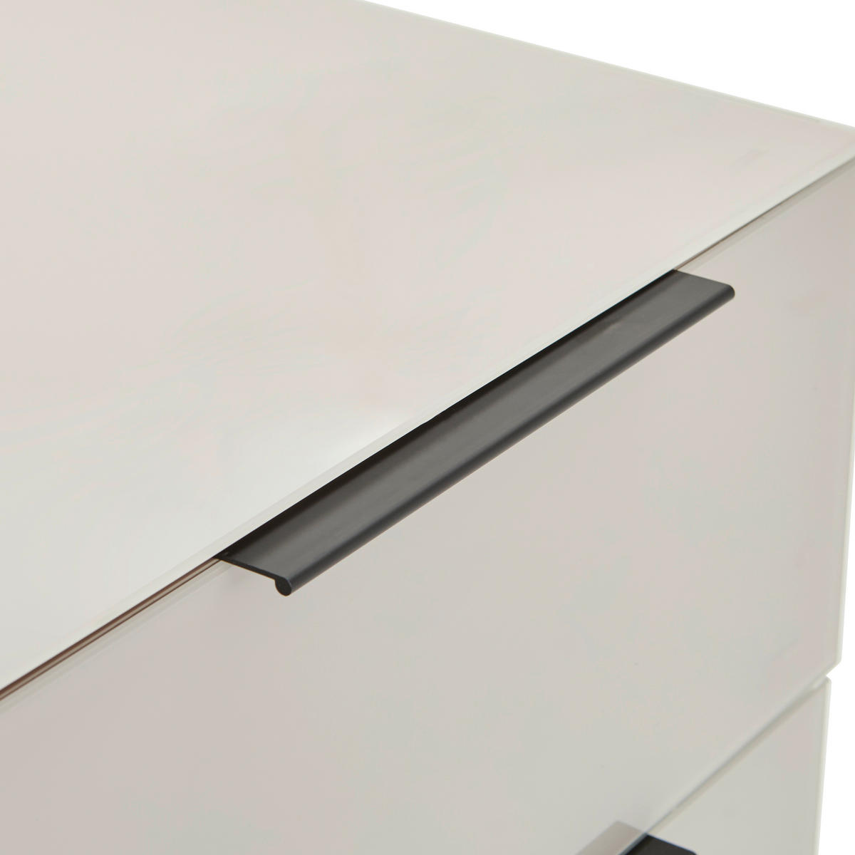 NACHTSCHRANK 45/62/42,3 cm  - Kaschmir/Schwarz, Design, Glas/Holzwerkstoff (45/62/42,3cm) - Novel