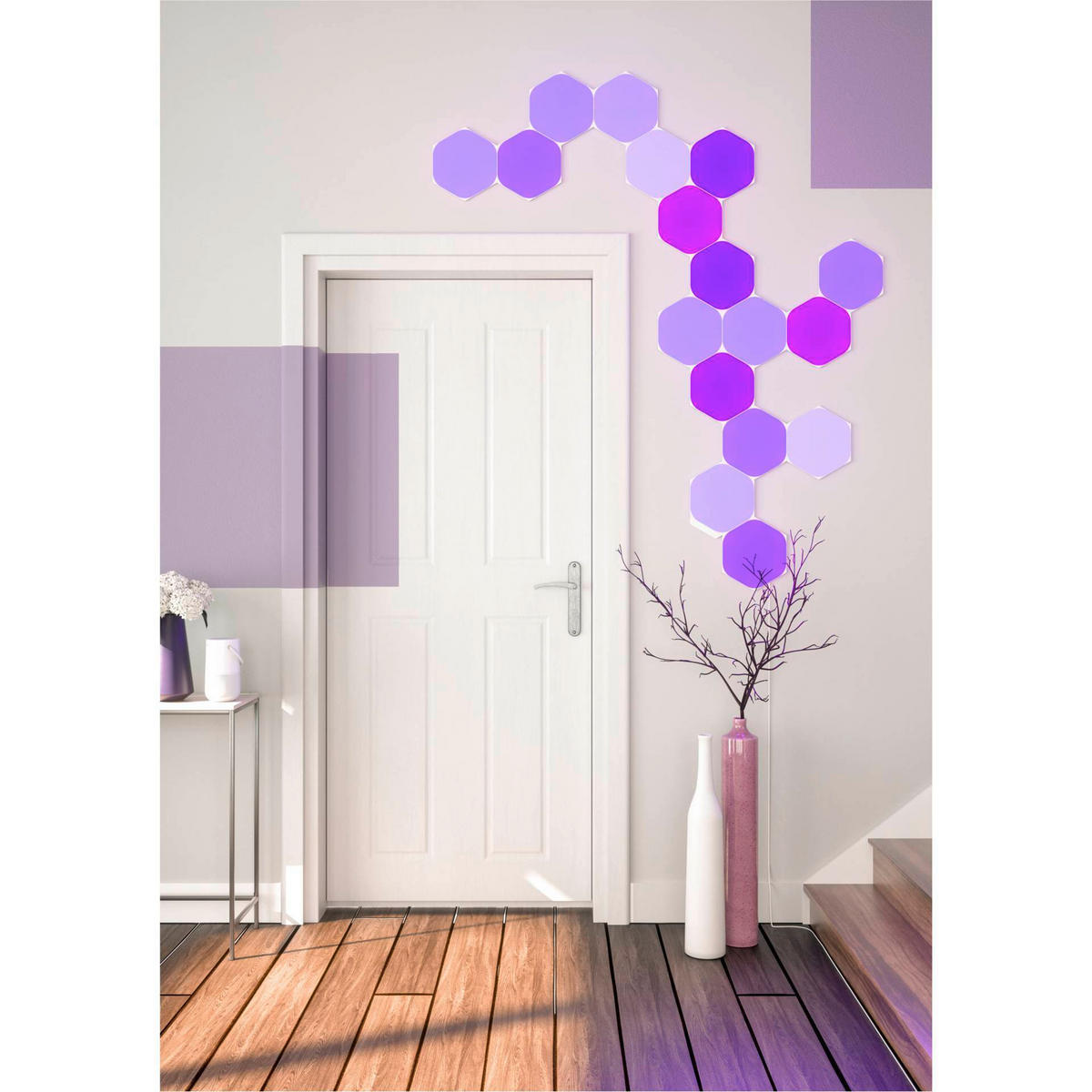 NANOLEAF HEXAGONS 3ER Erweiterungsset 23/0,6/20 cm   - Weiß, Basics, Kunststoff (23/0,6/20cm)