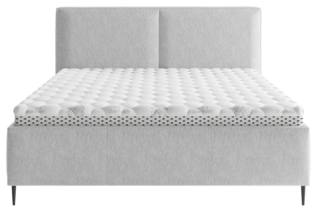 POLSTERBETT gepolstertes Kopfteil, Lattenrost, Bettkasten 160/200 cm  in Grau  - Schwarz/Grau, MODERN, Holz/Textil (160/200cm) - MID.YOU