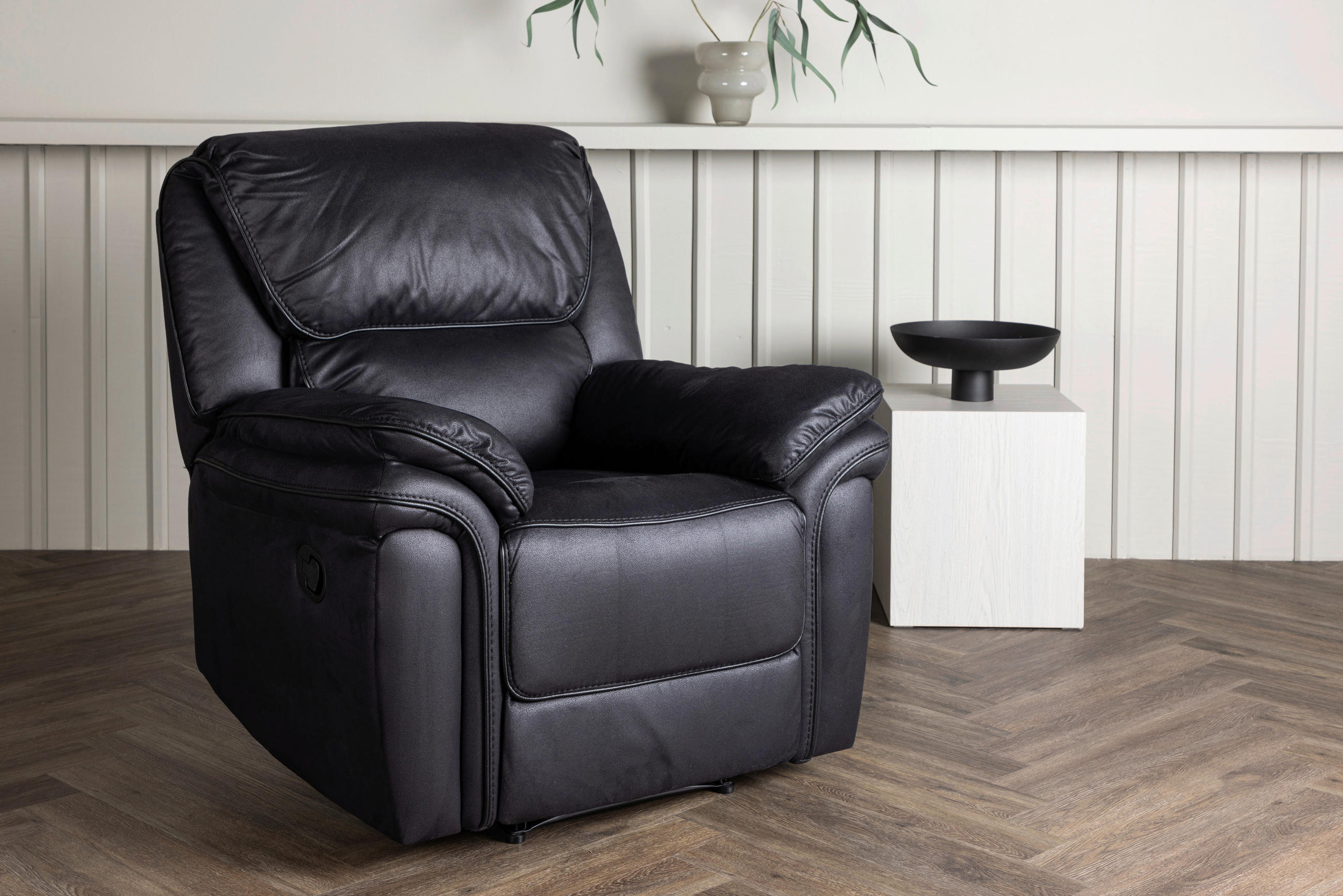 FERNSEHSESSEL Schwarz  - Schwarz, Design, Kunststoff/Textil (104/103/99cm) - Livetastic