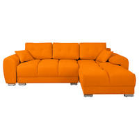 ECKSOFA in Mikrofaser Gelb  - Gelb/Silberfarben, Design, Textil/Metall (256/175cm) - Livetastic