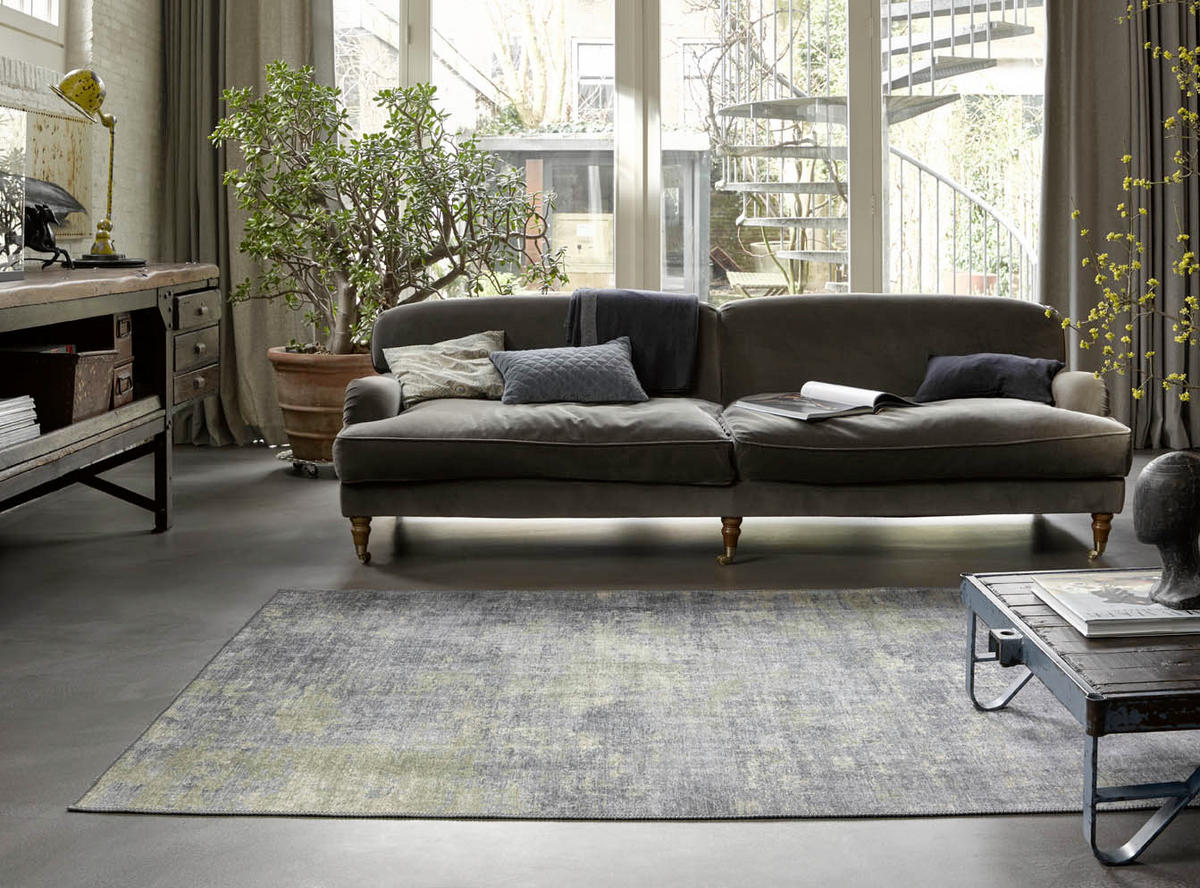 WEBTEPPICH 130/190 cm Night Hour Grau, Grün  - Grau/Grün, KONVENTIONELL, Textil (130/190cm) - Novel
