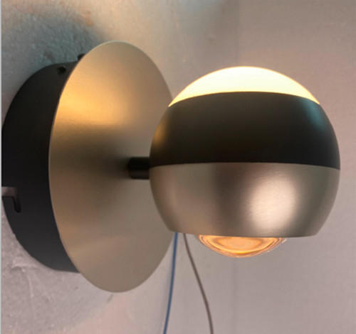 LED-WANDLEUCHTE 13.5/13,5 cm   - Schwarz/Nickelfarben, Design, Metall (13.5/13,5cm)