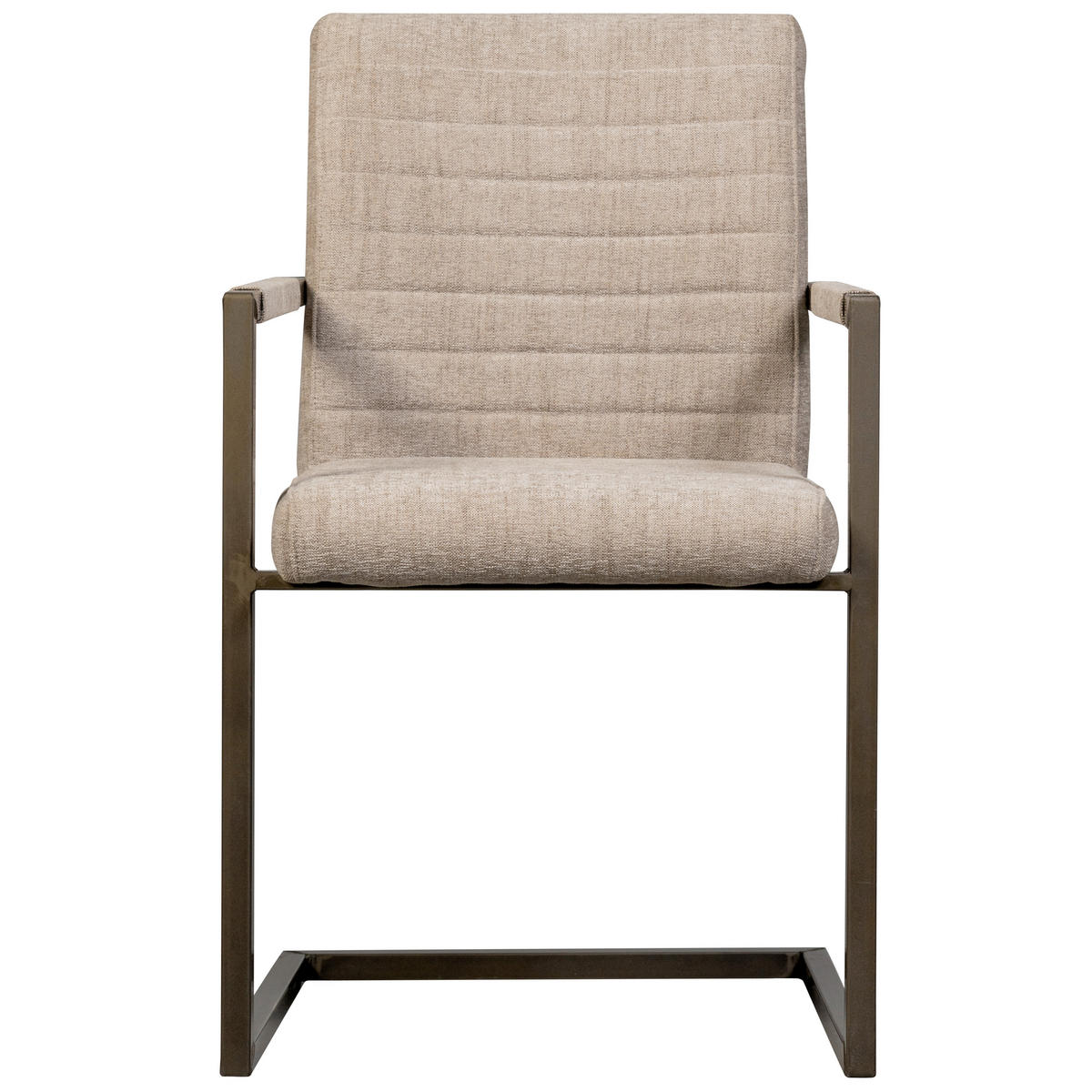 ARMLEHNSTUHL-SET 2 Stück  in Eisen Webstoff  - Sandfarben/Schwarz, MODERN, Textil/Metall (54/87/62cm) - Livetastic