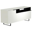 LOWBOARD  160/66/45 cm  Typenauswahl, Beimöbel erhältlich, stehend, Abdeckplatte aus Glas  - Schwarz/Weiß, Design, Glas/Holzwerkstoff (160/66/45cm) - Moderano